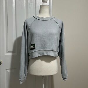 Daily Drills Light Blue/Gray Reversible Cropped Sweatshirt